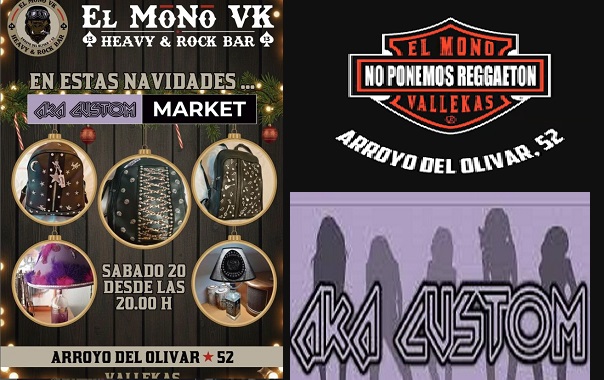 Mercadillo de ‘AKA Custom’ en el pub ‘El Mono VK’ el 20 de diciembre
