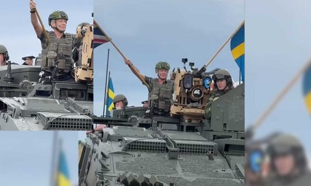 Bruce Dickinson se pasea en un tanque y vestido de militar en el Sweden Rock Festival