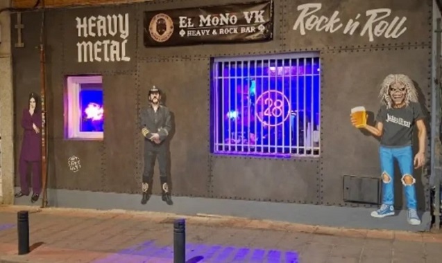 Ozzy, Lemmy y Eddie (Iron Maiden) en el mural de «El Mono VK», Vallecas, Madrid