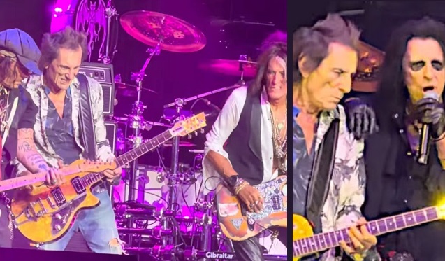Ronnie Wood (Rolling Stones) toca con Hollywood Vampires (Johnny Depp, Alice Cooper, Joe Perry)
